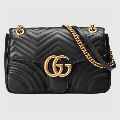 gucci bags for women black|gg marmont medium shoulder bag.